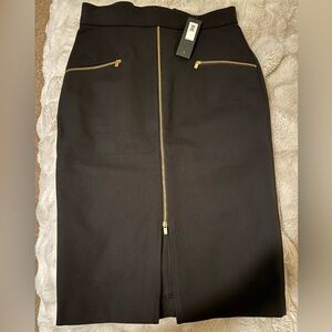 Banana Republic Sloan Black Pencil Skirt with Gold Zippers